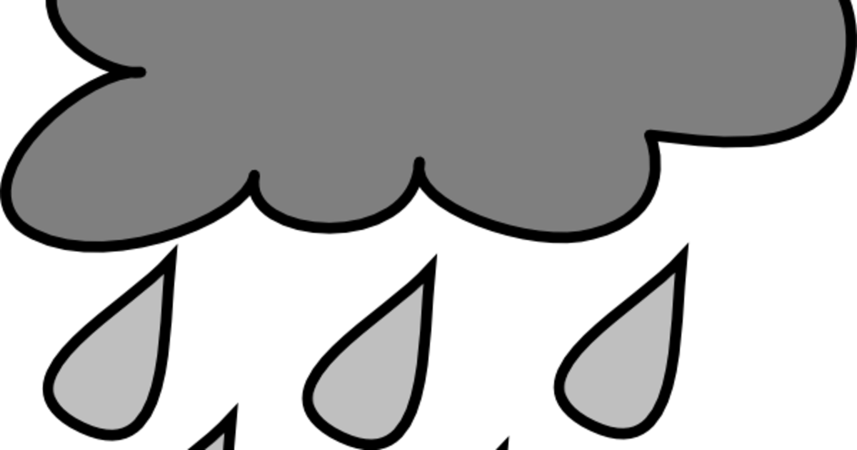 Cartoon Cloud With Rain Clipart (1200x630), Png Download