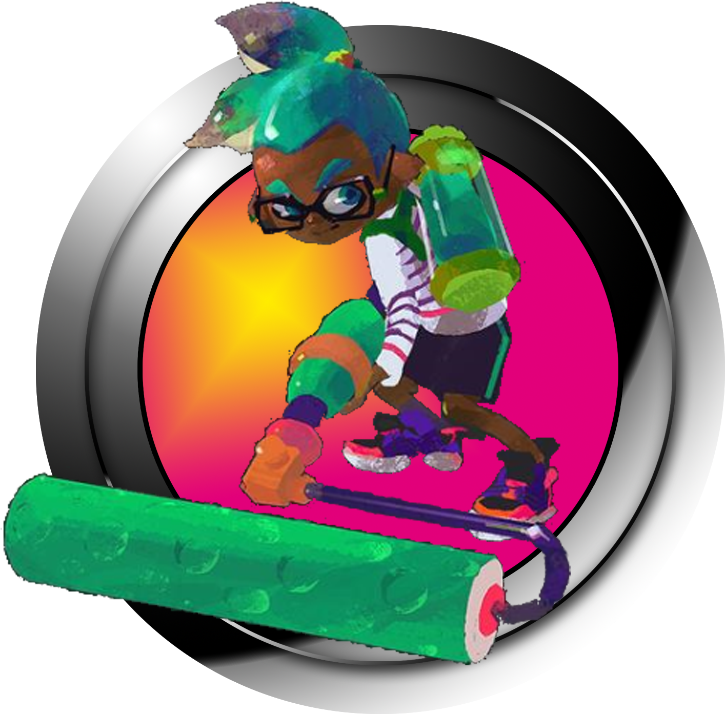 Splatoon Button Roller - Inflatable Clipart (1800x1800), Png Download