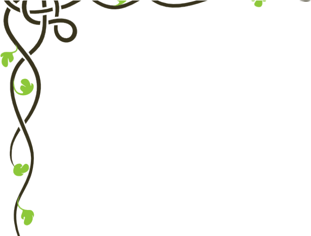 Vine Clipart Celtic - Flower Black And White Design For Borders - Png Download (640x480), Png Download