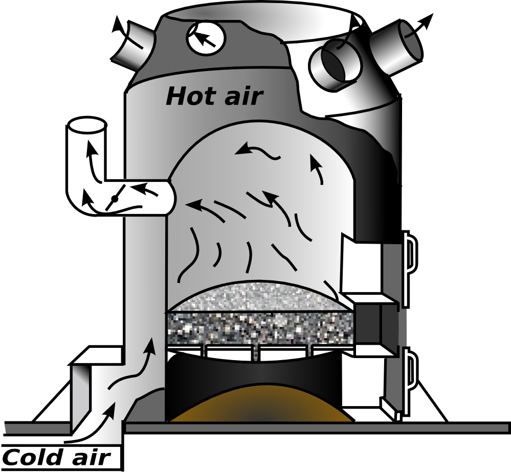 Furness Cut Away Black White Line Art 999px 162 - Furnace Clipart - Png Download (999x926), Png Download