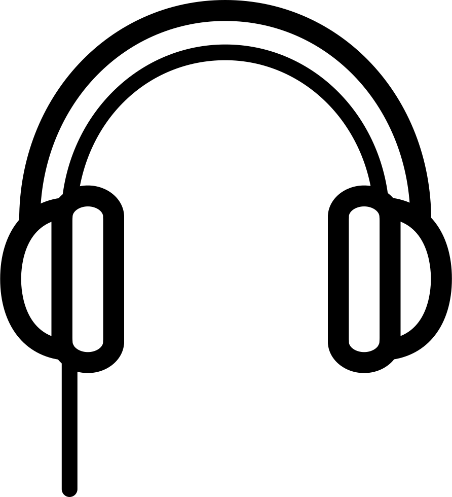 Headphones Outline With Cord Line Comments - Dibujo Cascos De Musica Clipart (892x980), Png Download