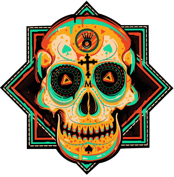 Skull Pullover Hoody By Anyforty - Muerte Skull Clipart (596x606), Png Download