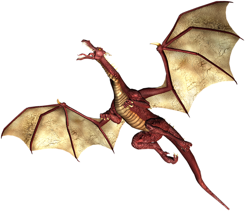 Dragon, Flying, Wings, Fantasy, Fairytale, 3d, Red - Dragon Flying Up Clipart (805x720), Png Download