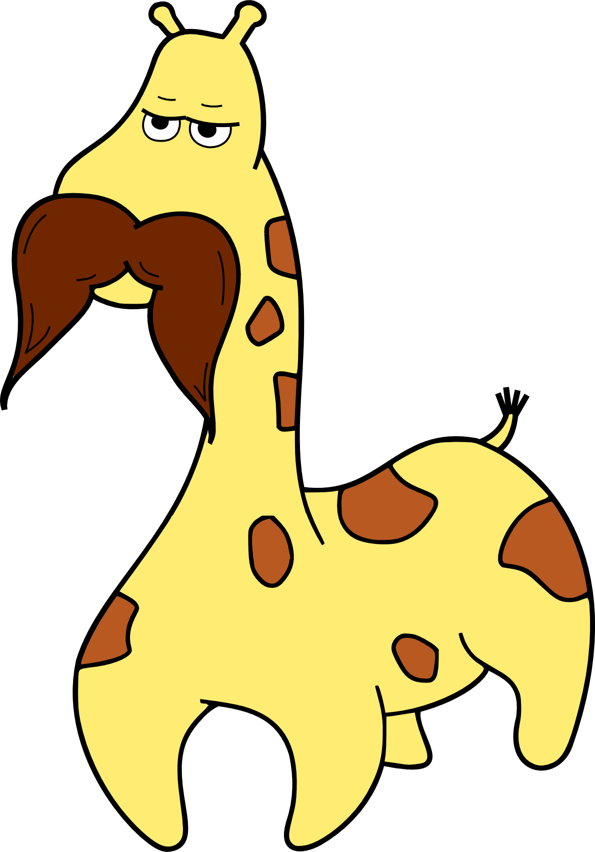 Idap A Manly Giraffe - Cartoon Clipart (1190x1703), Png Download