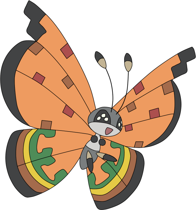 4670 Pokémon Vivillon-plains Www - Pokemon Shiny Vivillon Clipart (644x690), Png Download