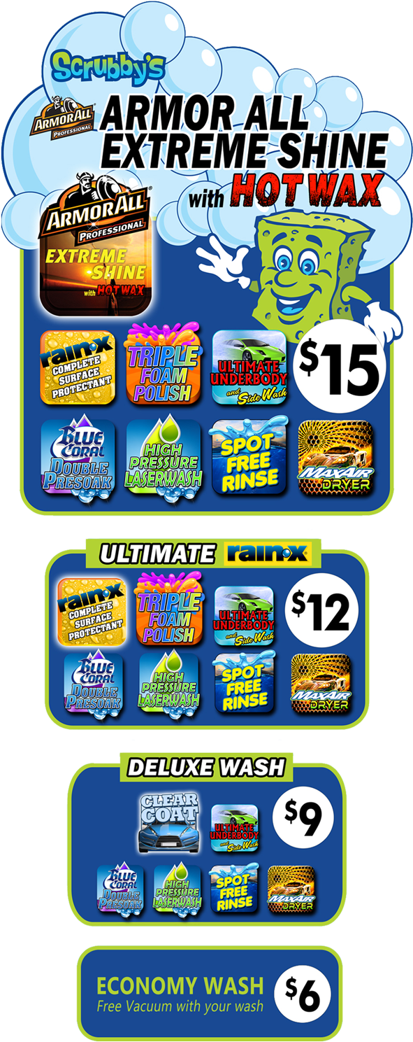 Express Wash Features - Armor All Clipart (632x1500), Png Download