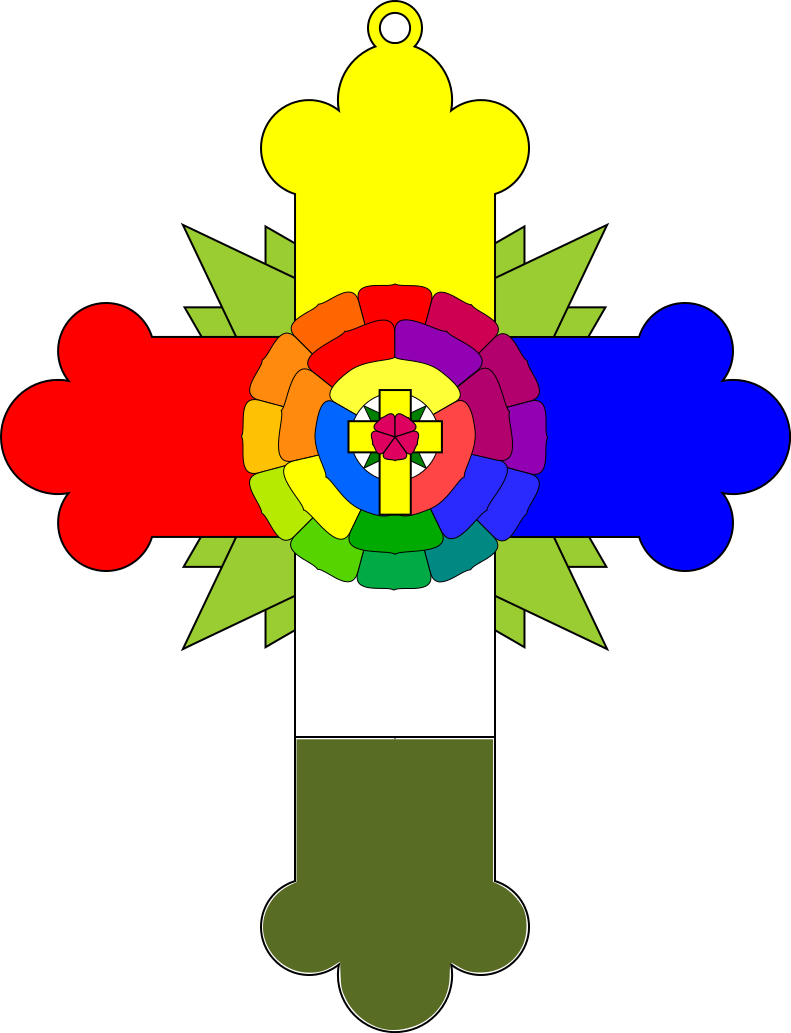 Taro Rose Cross - Hermetic Rose Cross Symbol Clipart (791x1033), Png Download