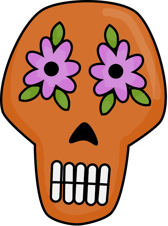 Day Of The Dead-cute Chant Clipart (563x754), Png Download