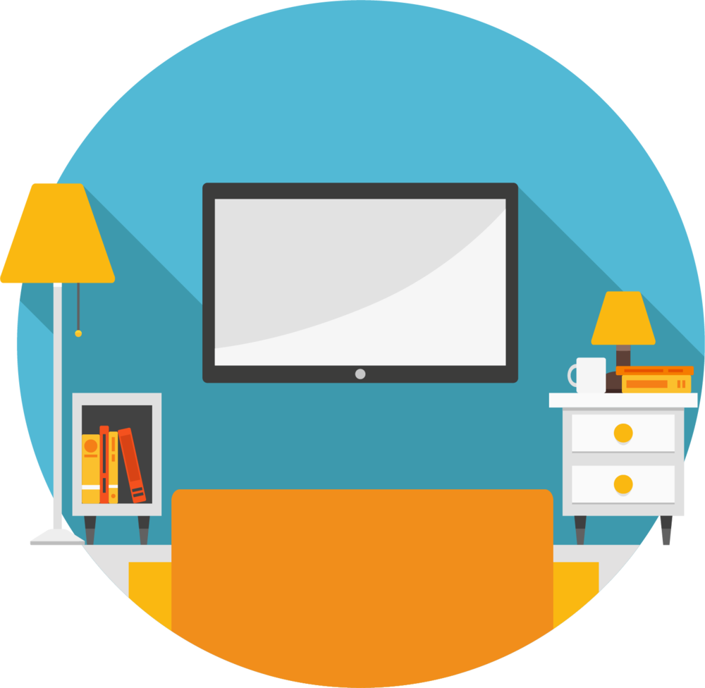 The Floating Tv Info Clipart (1000x976), Png Download