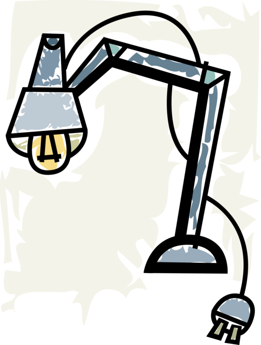Vector Illustration Of Desk Lamp Provides Illuminated Clipart (529x700), Png Download