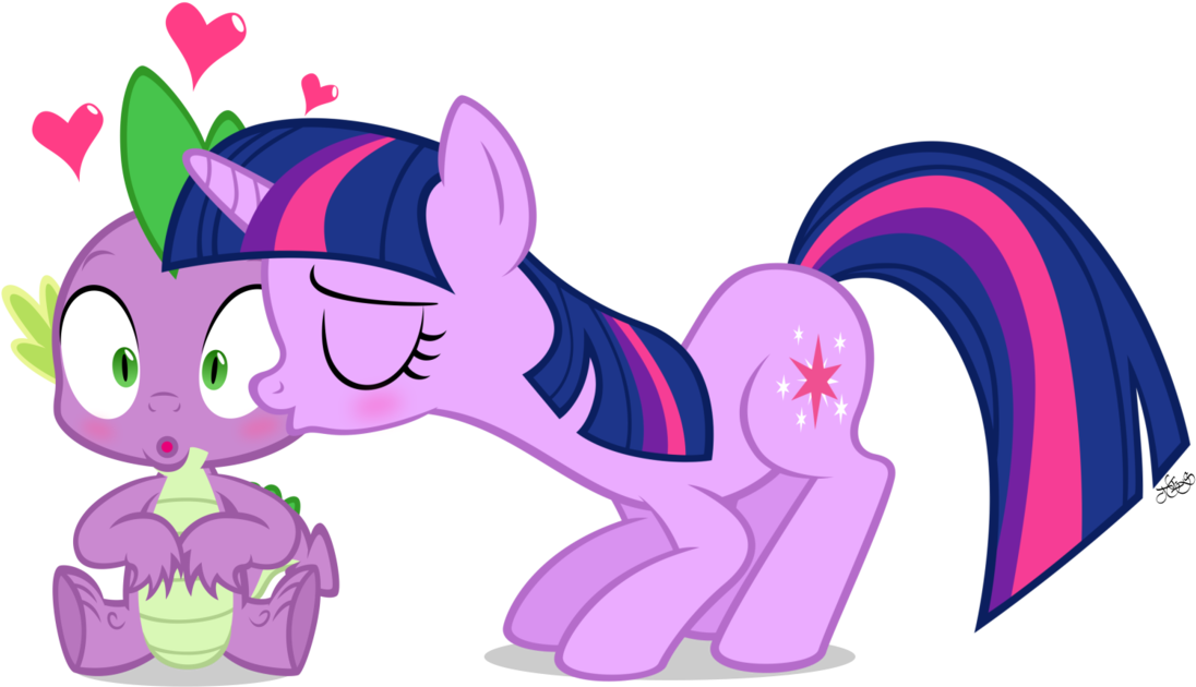 1280 X 914 4 0 - My Little Pony Spike Twilight Sparkle Kissing Clipart (1280x914), Png Download