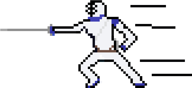 Fencer - Star Pixel Art Clipart (850x410), Png Download