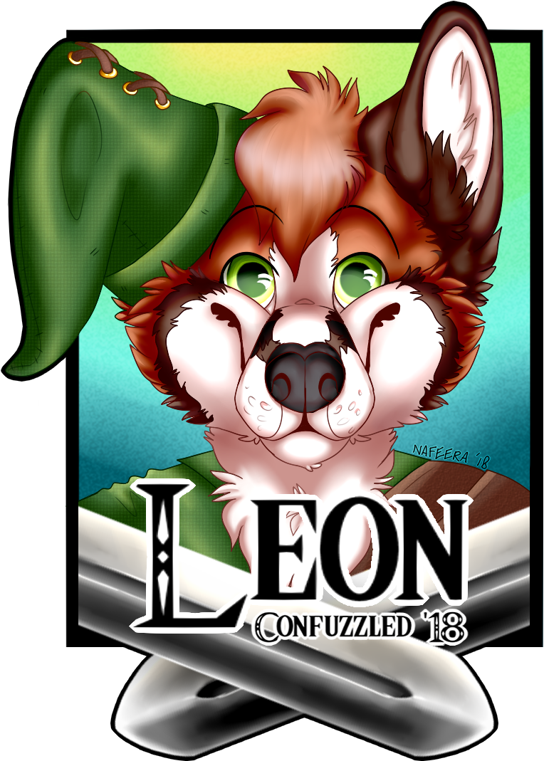 [c] Badge Leon The Fox - Cartoon Clipart (850x1150), Png Download