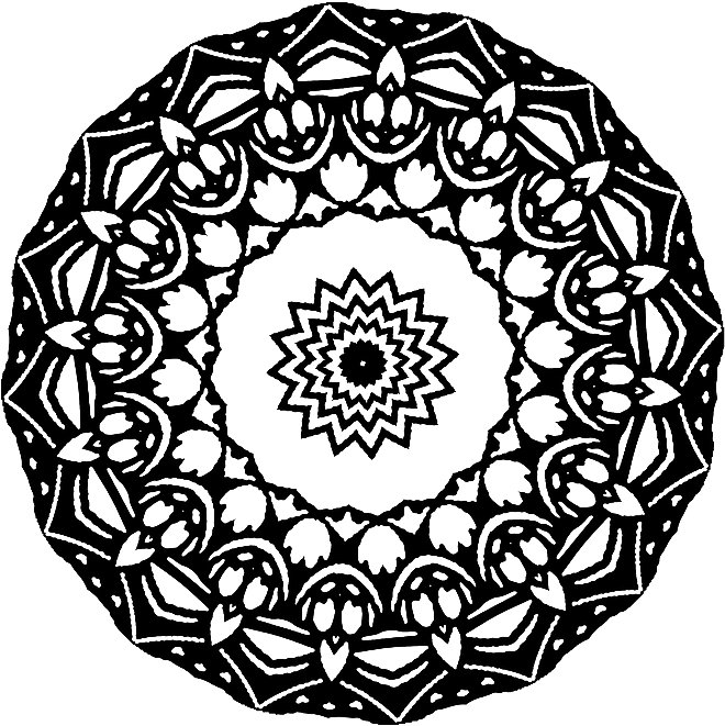 Kaleidoscope Transparent Images - Kaleidoscope Black And White Png Clipart (662x720), Png Download