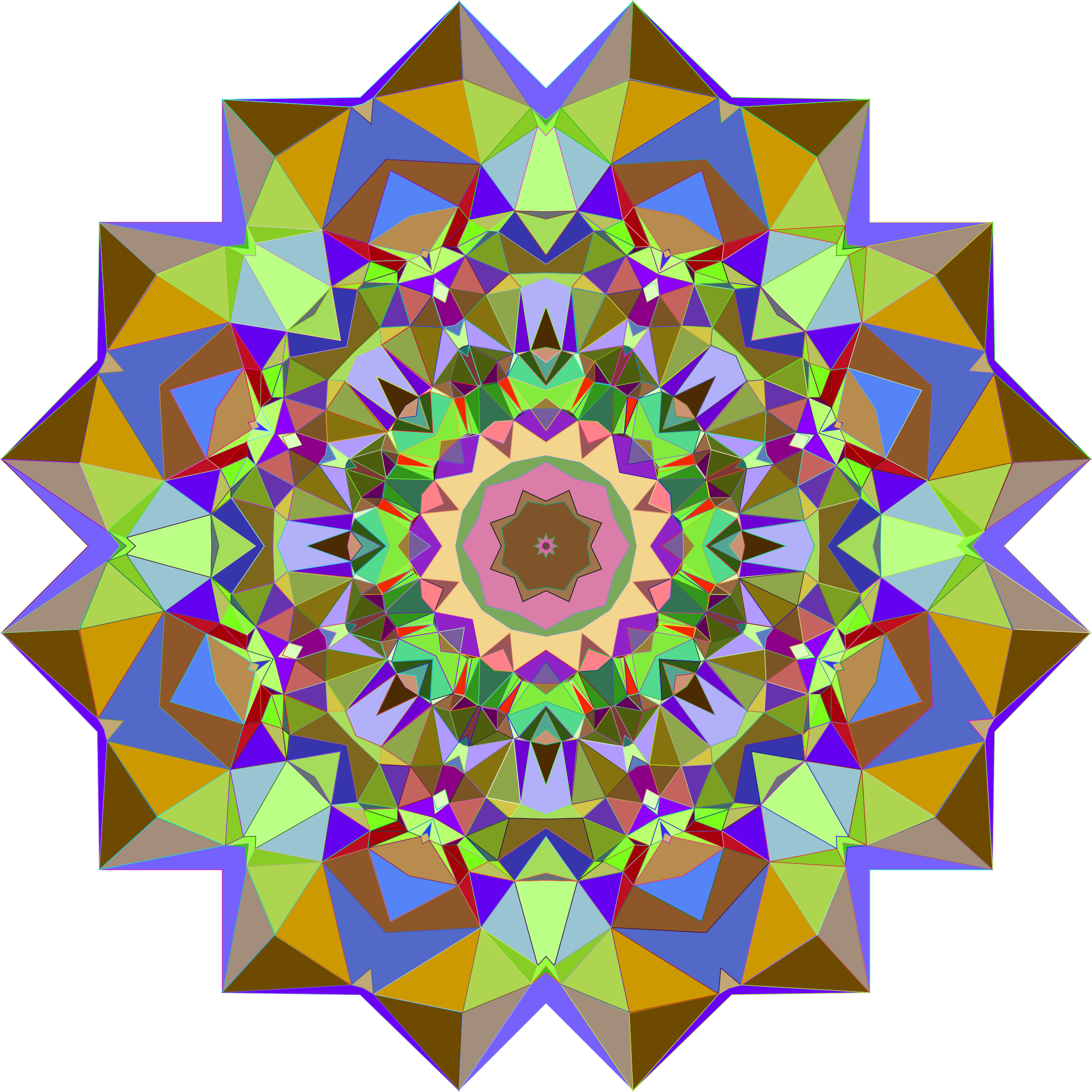 This Free Icons Png Design Of Prismatic Geometric Flower Clipart (2316x2316), Png Download