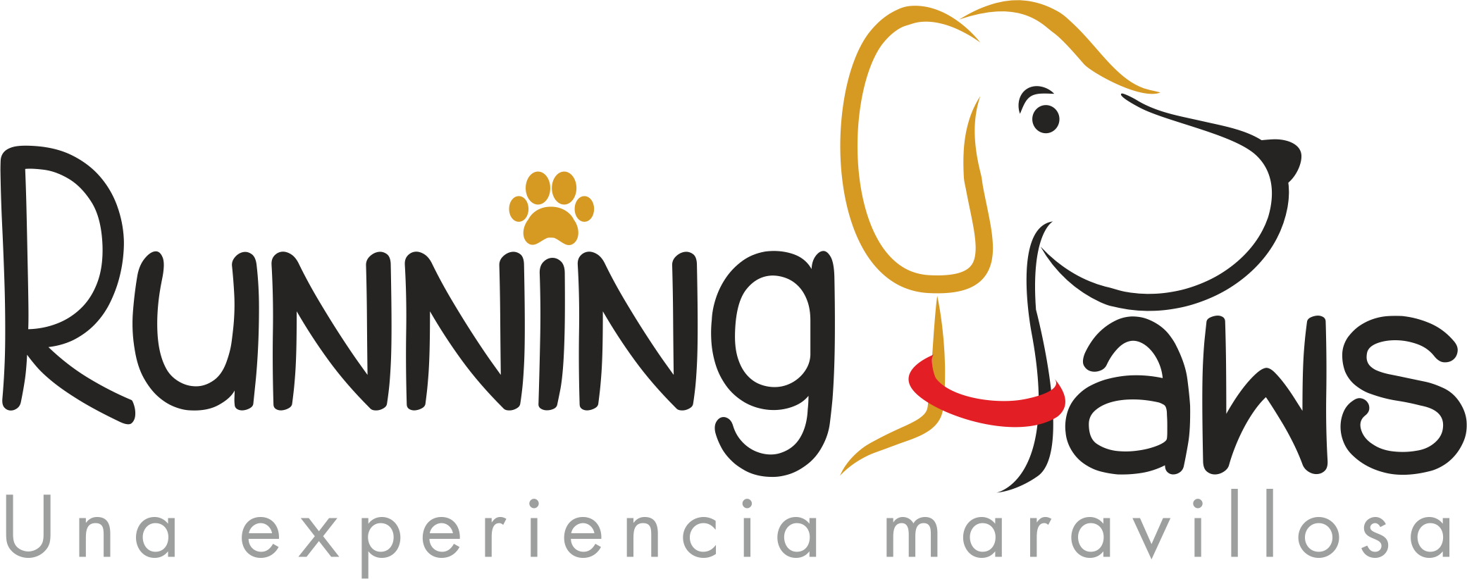 Logo Running Paws En Curvas Clipart (2082x822), Png Download