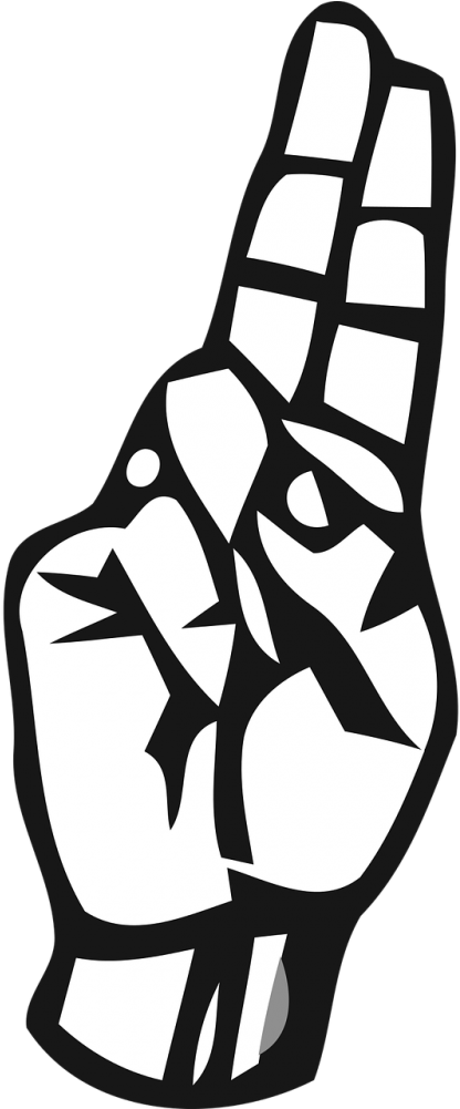 Alphabet,deaf,deaf - Sign Language Letter U Clipart (500x1000), Png Download