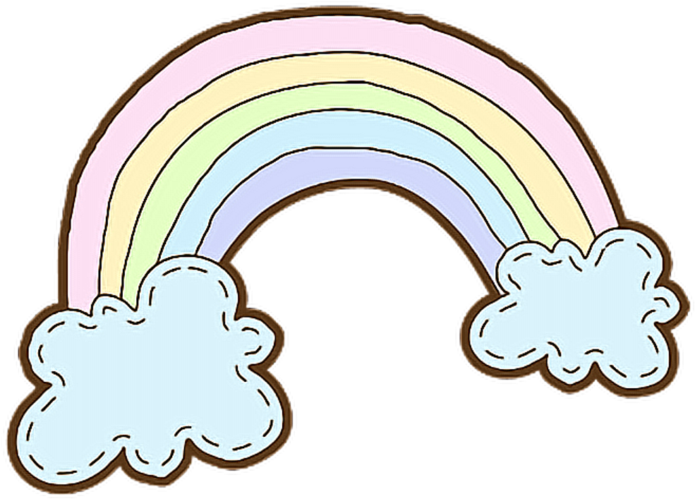 #cute #colorful #rainbow #could #cartoon #drawing #dreamy Clipart (1024x734), Png Download