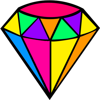 Diamond Color Clip Art Colored Transprent Png - Color Diamond Cartoon Transparent Png (640x640), Png Download