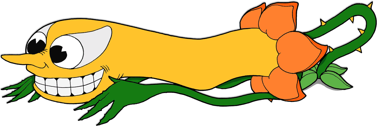 Daisy Low - Cuphead Vegetal Boss Png Clipart (1221x408), Png Download