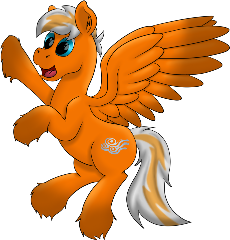 Saxpony, Flying, Male, Oc, Oc Only, Oc - Cartoon Clipart (1012x1024), Png Download