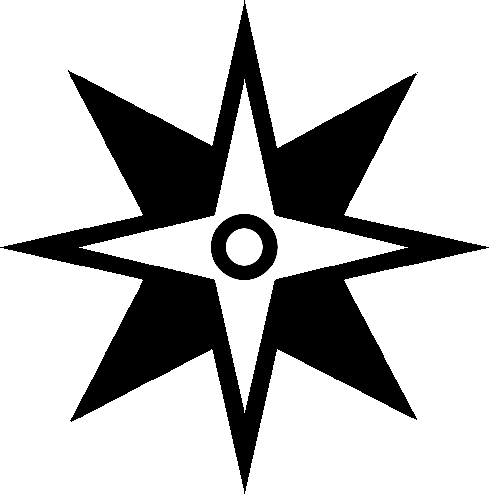 Unified Nasaran Federation - Black 8 Pointed Star Clipart (1000x1000), Png Download