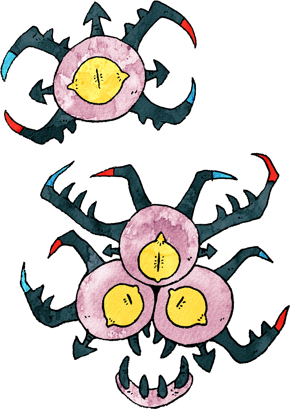 Dark Type Magnemite And Magneton Clipart (1037x1449), Png Download