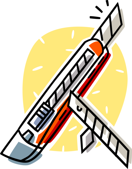 Vector Illustration Of Retractable Blade Workplace Clipart (548x700), Png Download