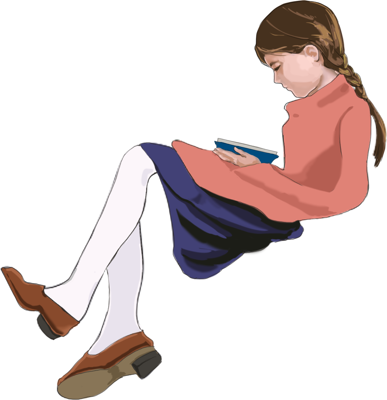 Colorado Springs Christian Schools Middle School Library - Sitting Clipart (1268x1310), Png Download