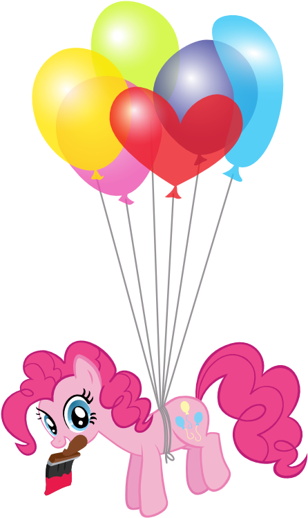 Artist Trueacti Balloon - Pinkie Pie With Balloons Clipart (509x795), Png Download