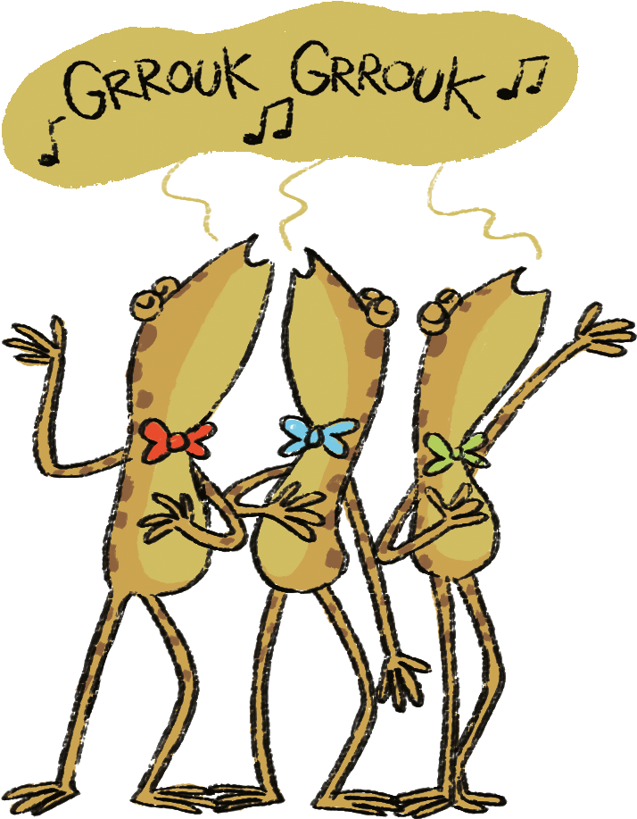 Chanter Avec Les Grenouilles - Cartoon Clipart (797x991), Png Download