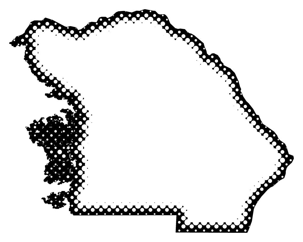 A Map Of Citrus With Dots Reversed Out Of A Black Outline Clipart (1024x816), Png Download
