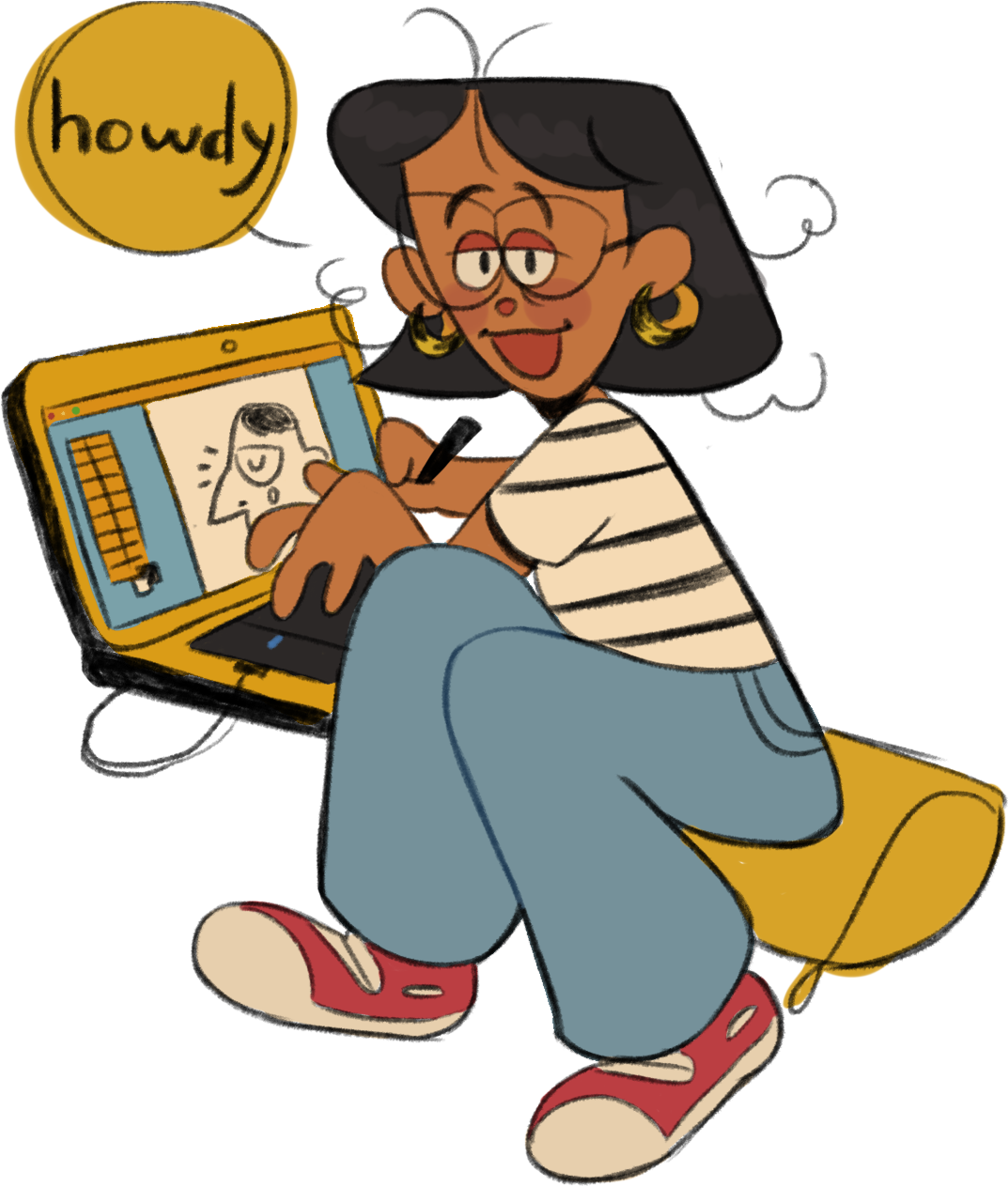 Her Bachelor's In Drawing & Animation At The University - Cartoon Clipart (1200x1262), Png Download