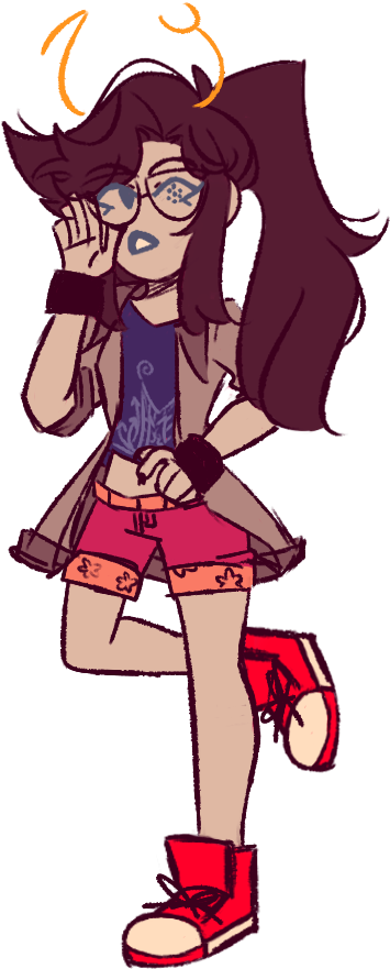 Homestuck Vriska Serket Myart Beta Troll - Cartoon Clipart (363x896), Png Download