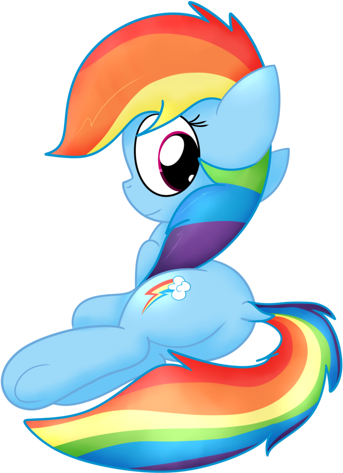 Mr-degration, Laying On Side, Looking Back, Pegasus, - Cartoon Clipart (748x1024), Png Download