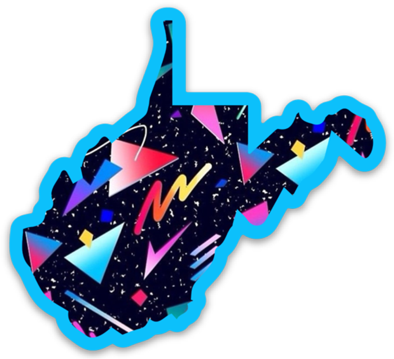 Wv Sticker Pattern Collection - 80s Geometric Pattern Clipart (800x800), Png Download