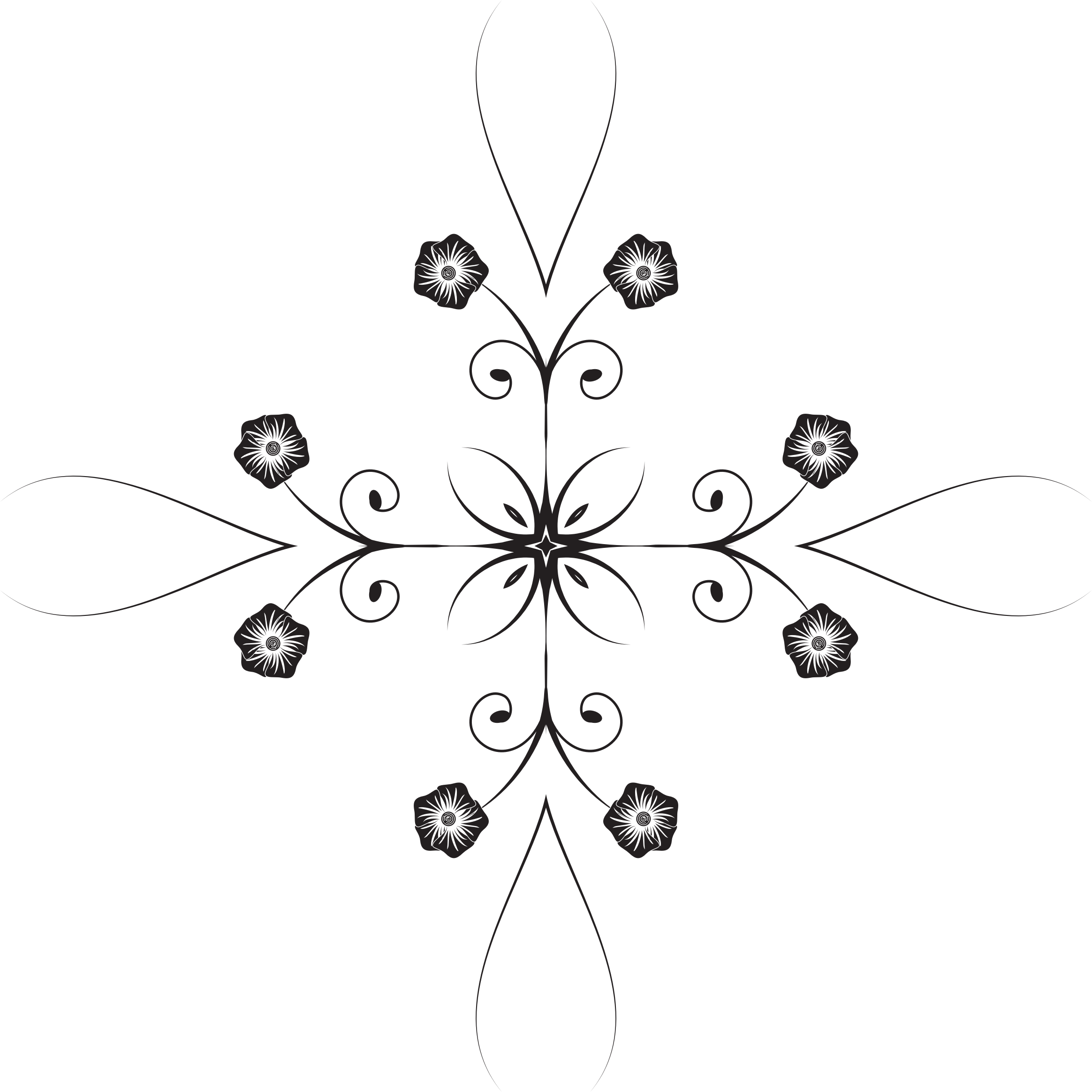 This Free Icons Png Design Of Flowery Flourish Silhouette Clipart (2328x2328), Png Download