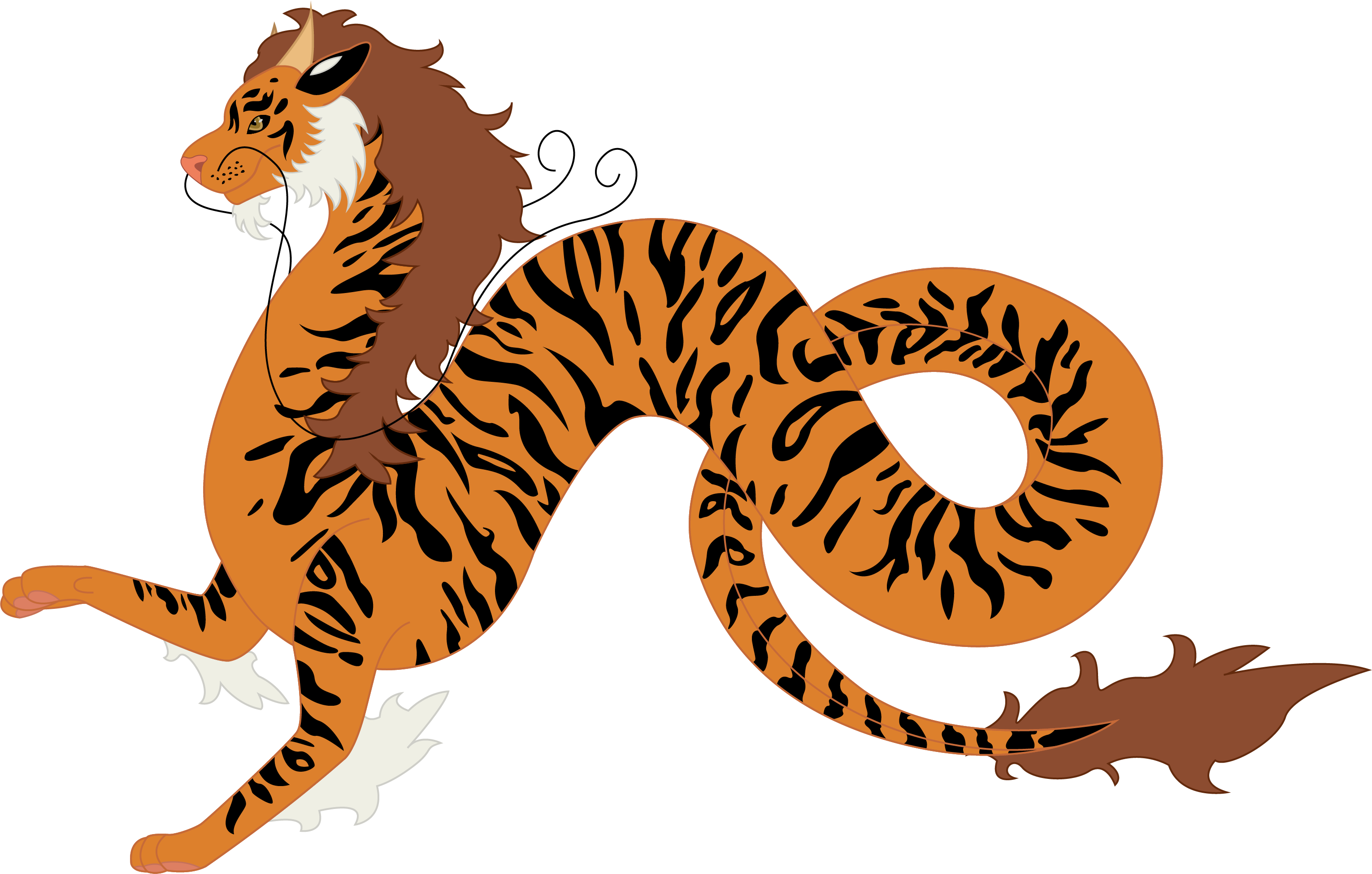 Catcher Of Eggs Tiger-long - Illustration Clipart (3060x1948), Png Download