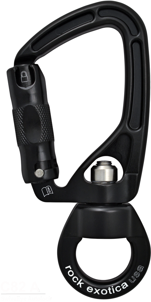 Rock Exotica Swivaeye, Auto-lock - Mini Screw Lock Carabiner Clipart (500x1013), Png Download