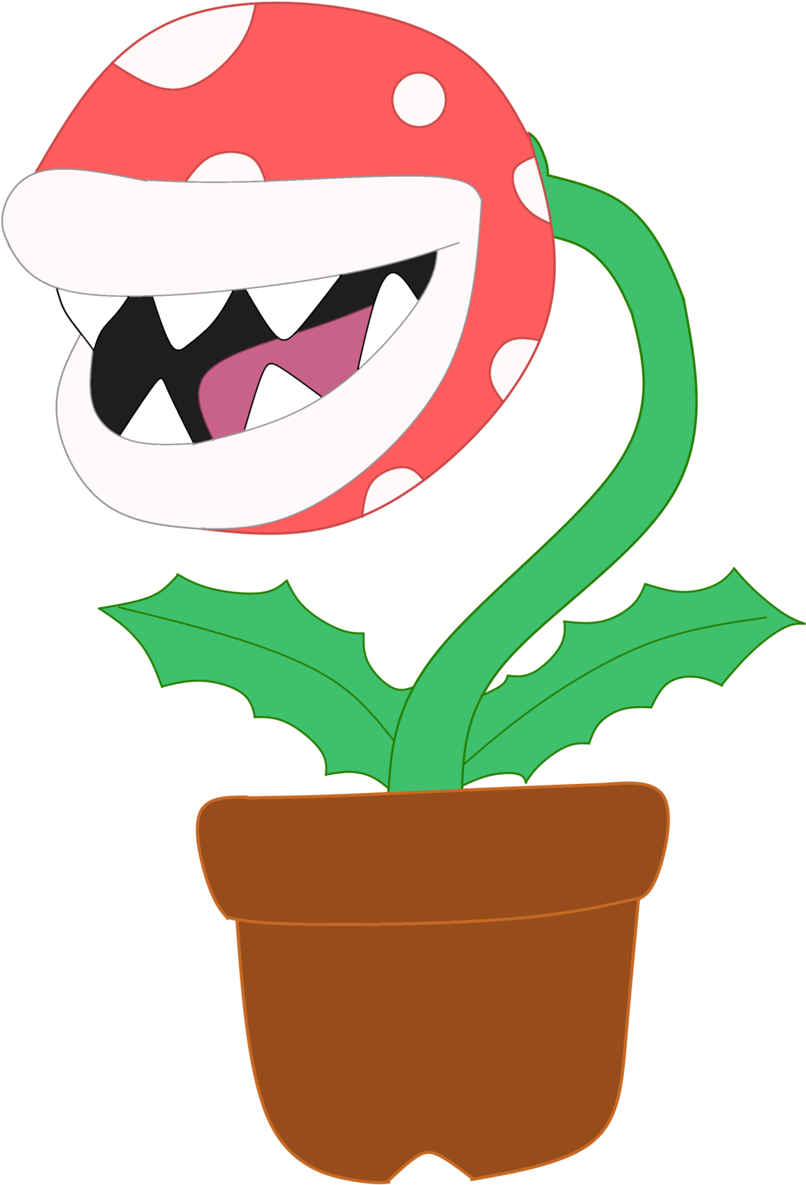 Finished Making A Pic Of The Piranha Plant - Cartoon Clipart (1268x1920), Png Download