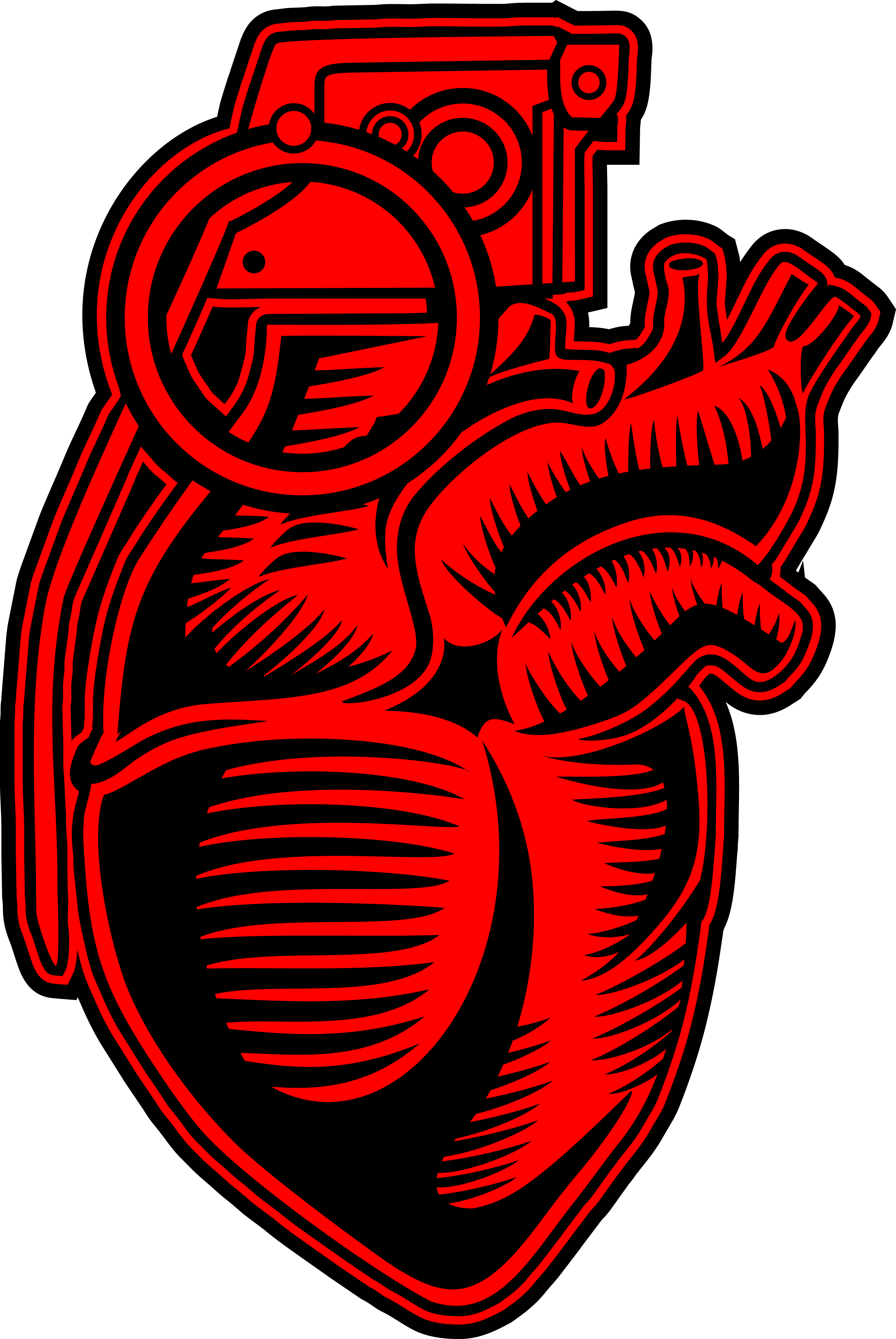 Heart Grenade Clipart (2556x3819), Png Download
