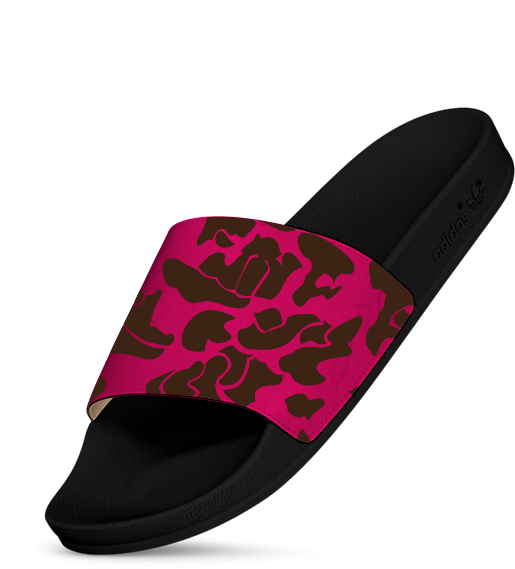 Slide Hot Pink Camo - Flip-flops Clipart (600x635), Png Download