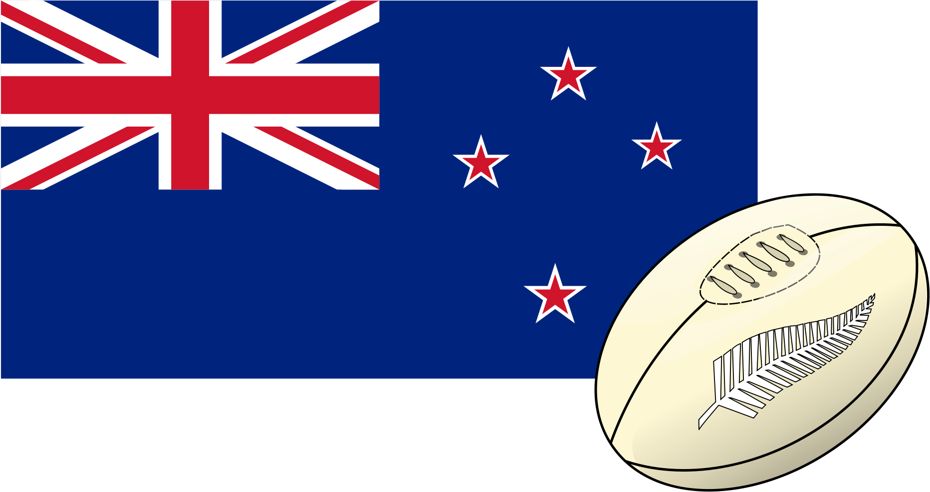 File New Zealand Flag Svg Wikimedia Commons Ⓒ - Rugby New Zealand Flag Clipart (2000x1064), Png Download