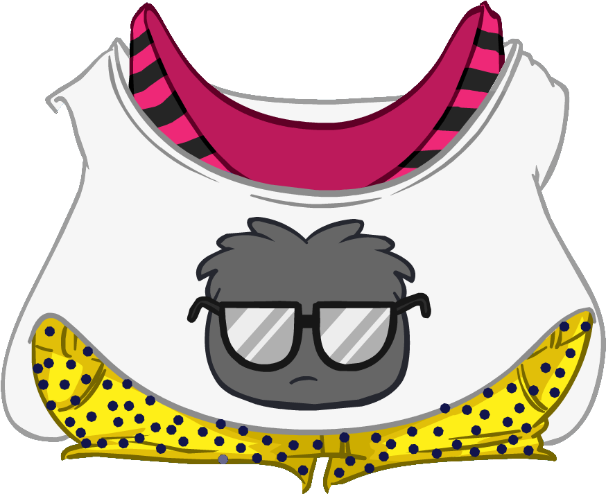 Black Puffle Don't Care Tee Clipart (951x725), Png Download