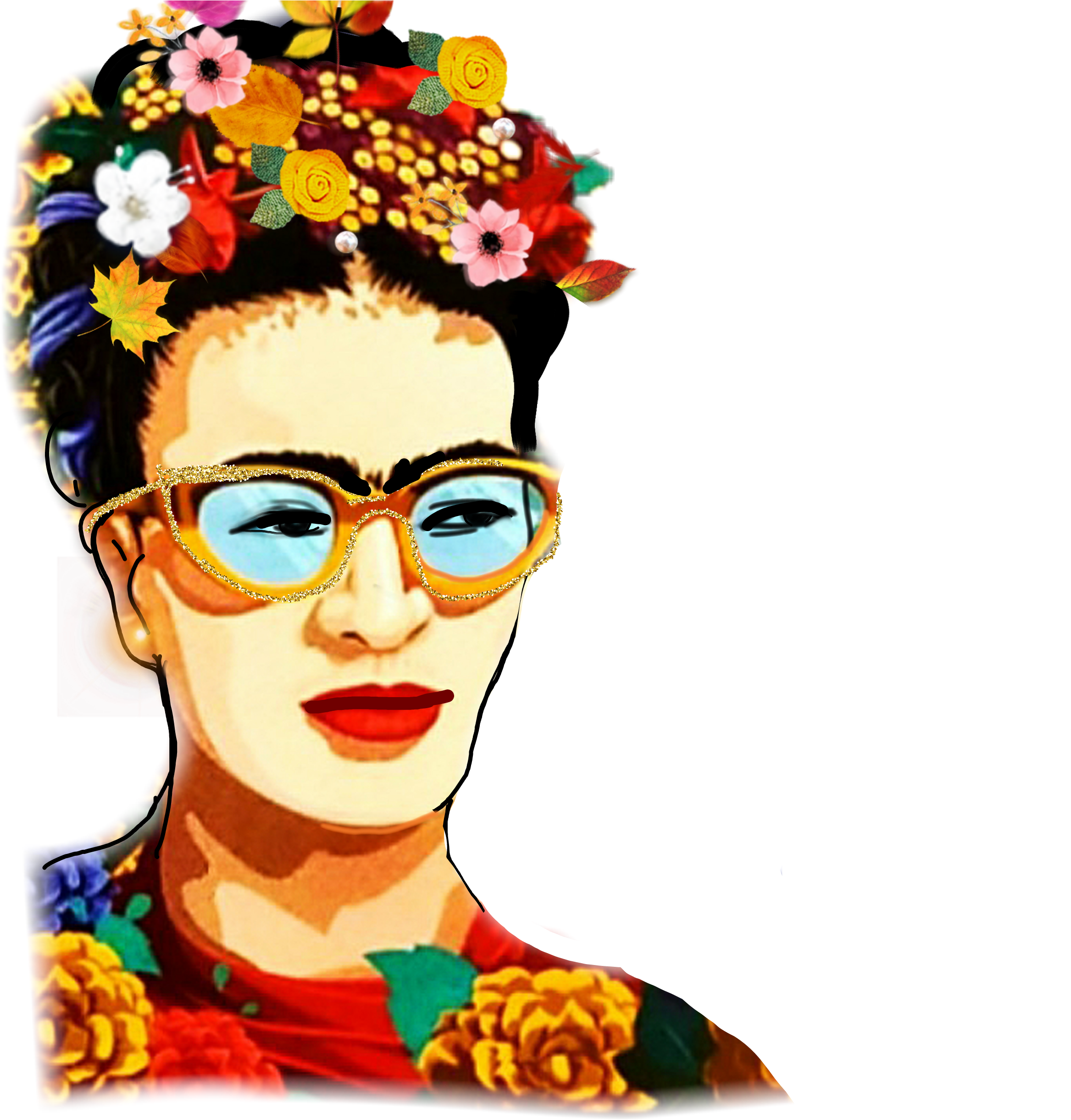 Frida Sticker Illustration Clipart Full Size Clipart 3952171 Pinclipart
