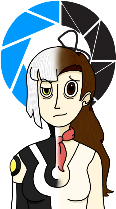 Glados Caroline By - Portal Sad Glados Clipart (500x700), Png Download
