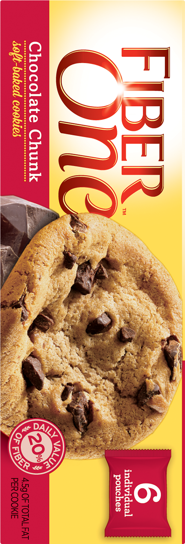Fiber One Cookies Soft Baked Chocolate Chunk Cookies - Chocolate Chip Cookie Clipart (1800x1800), Png Download