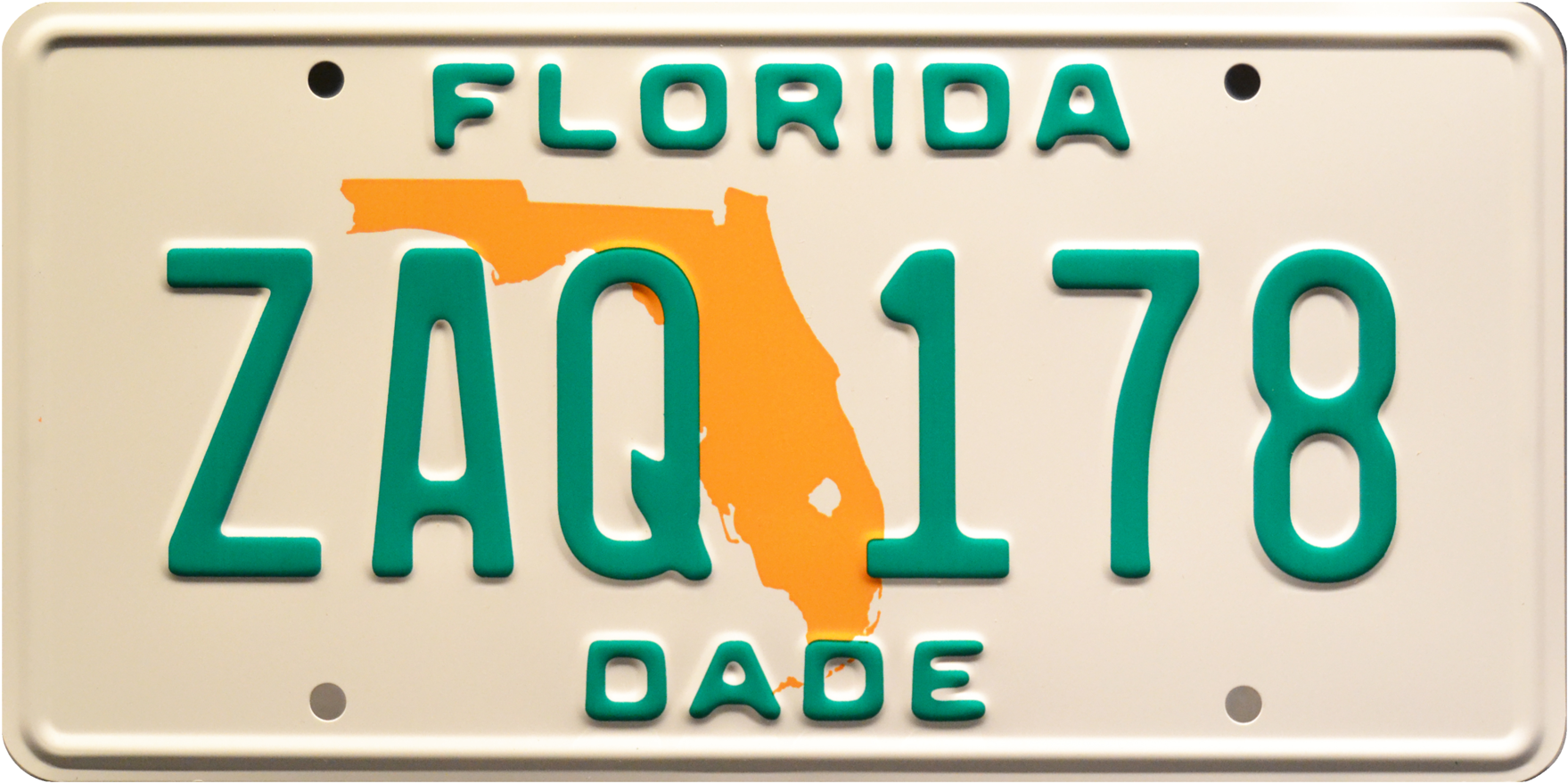 Zaq 178 V=1501270542 - Licence Plate Florida 80s Miami Clipart (2048x1170), Png Download
