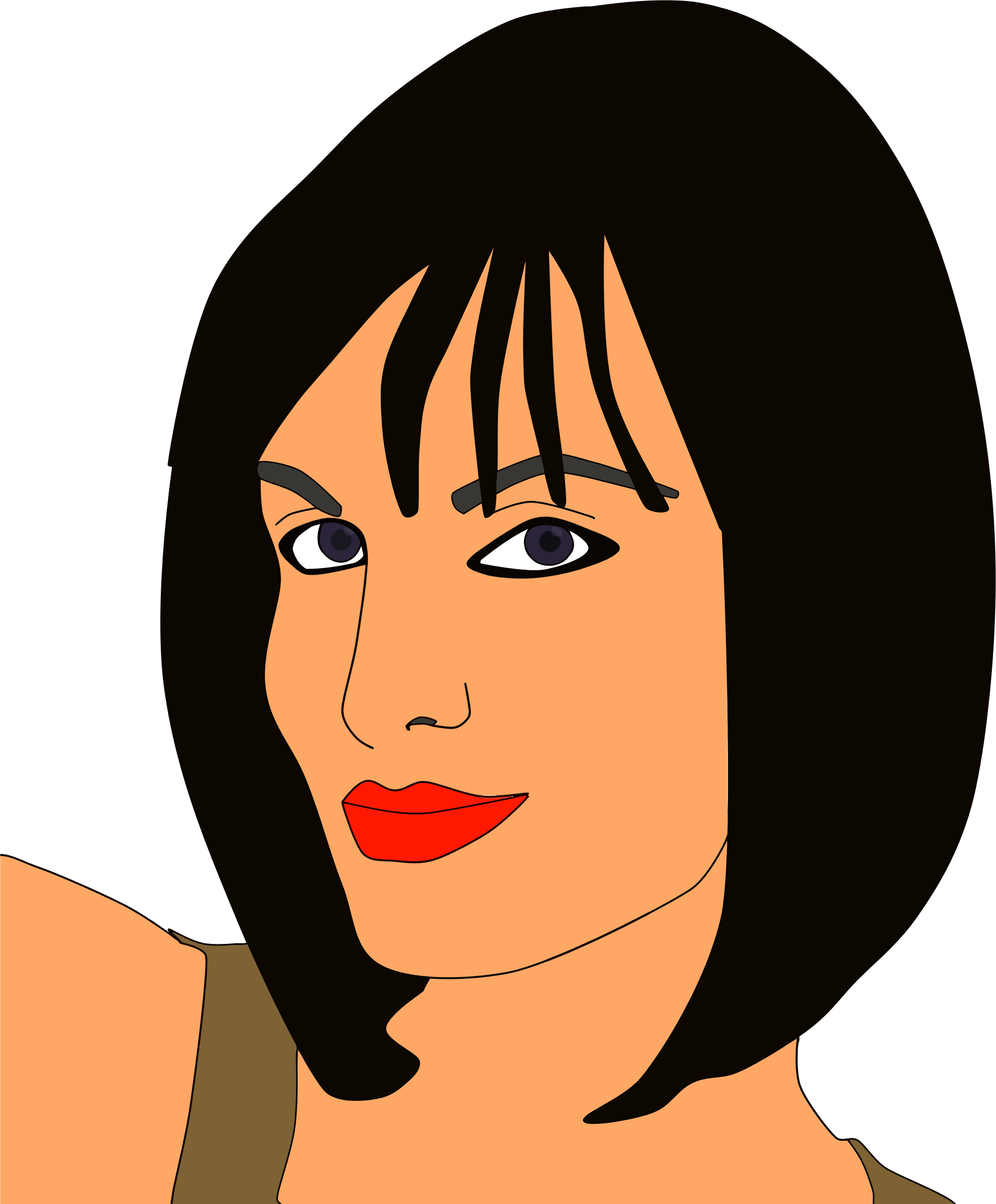 This Free Icons Png Design Of Wryly Smiling Woman Clipart (1914x2314), Png Download