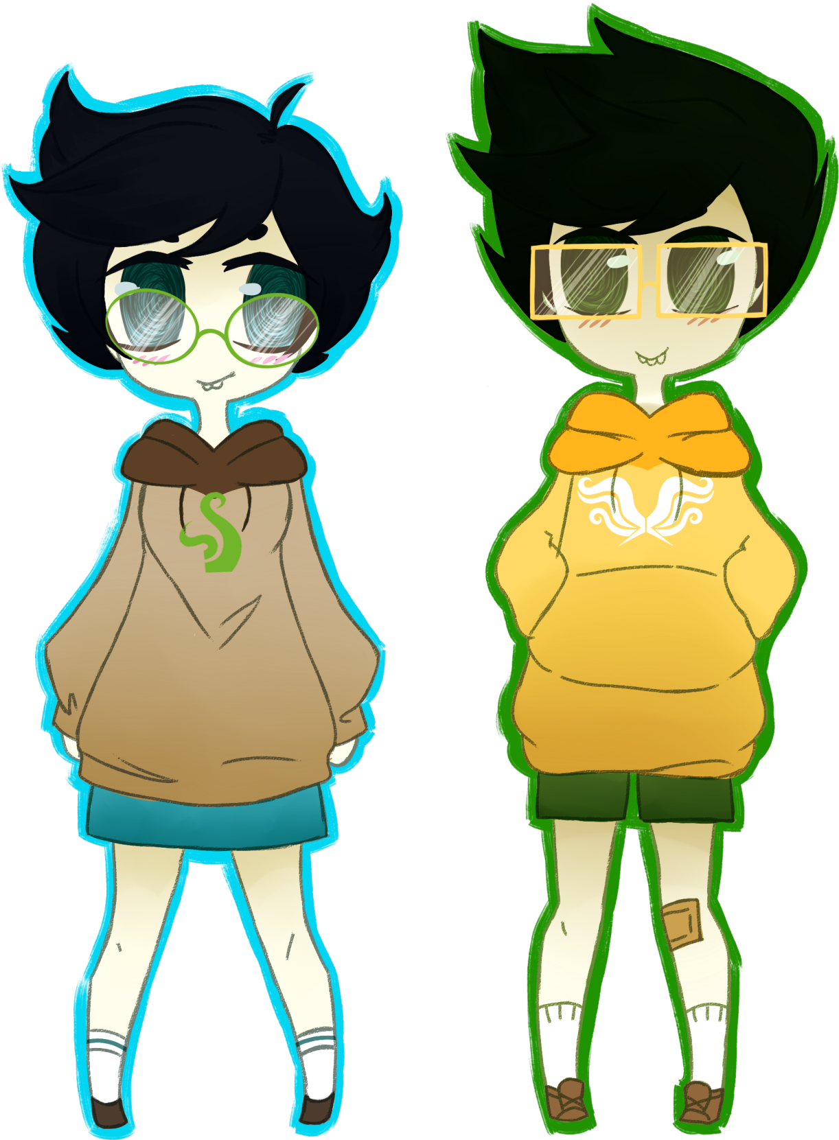 “ A Little And Quick Colab I Did With My Little Sister - Cartoon Clipart (1280x1693), Png Download